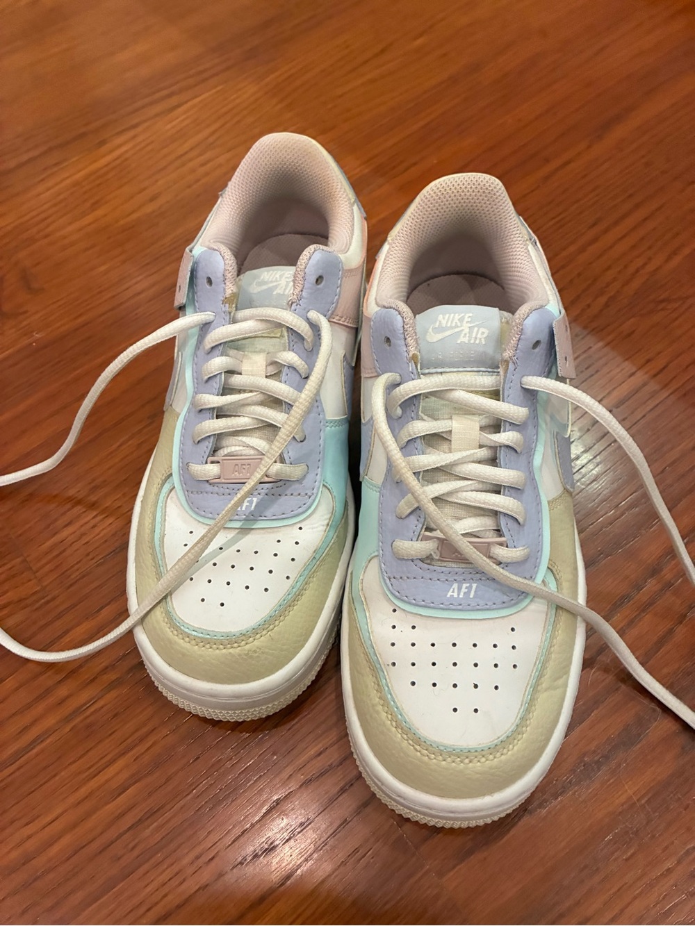 Nike Youth Sneakers in Pastel White, Light Purple, Teal, and Cream